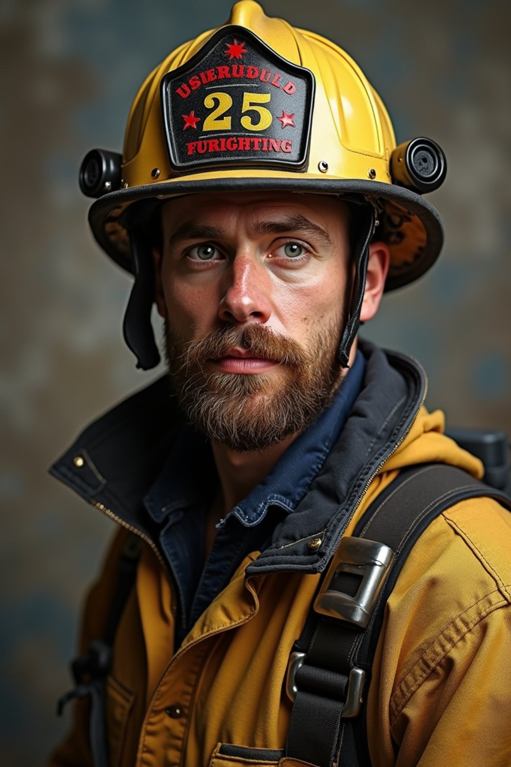 man as a Firefighter. highly detailed