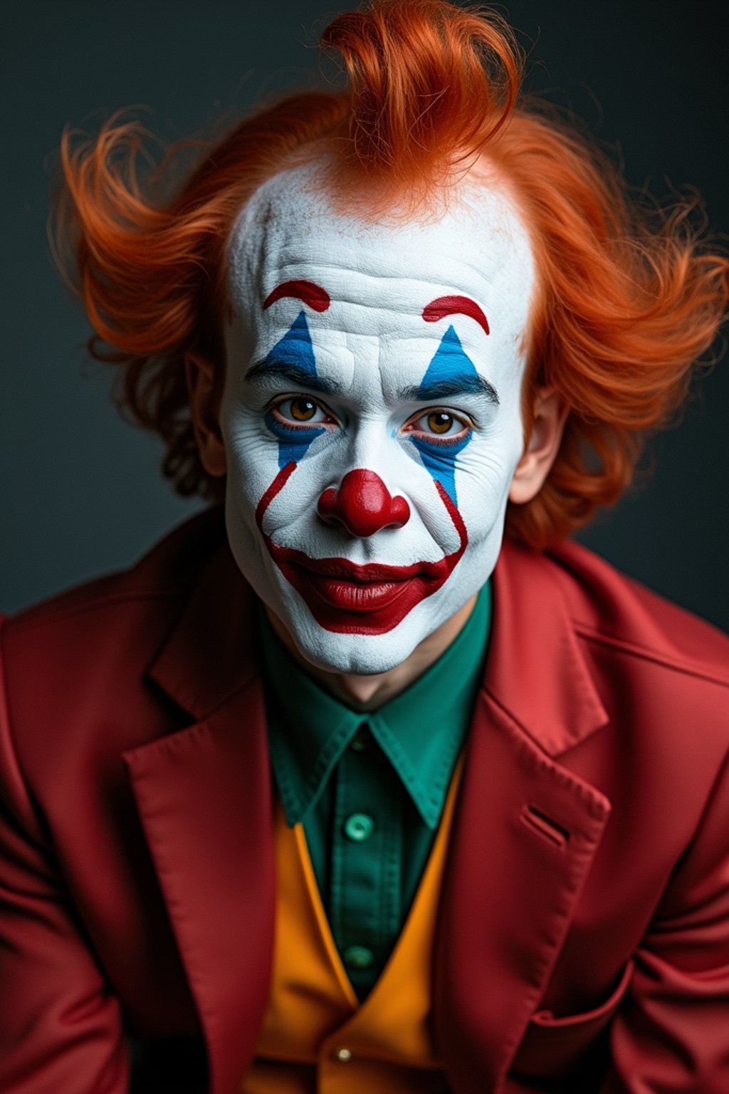 man as a Clown with Clown Makeup