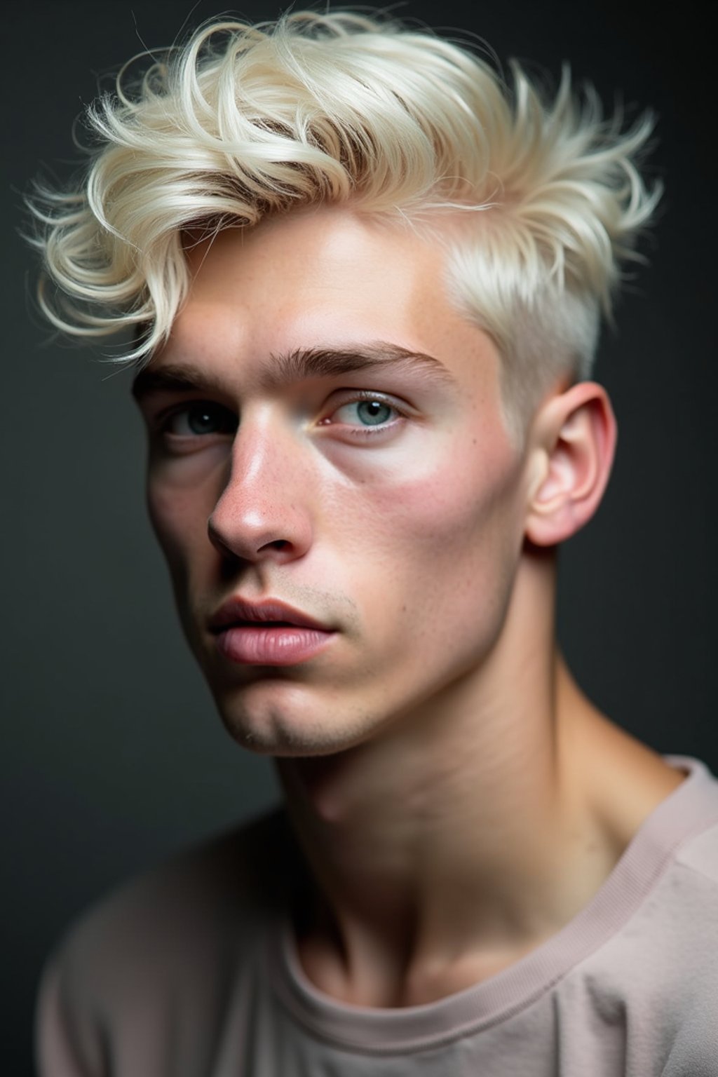 man with platinum blonde hair dyed