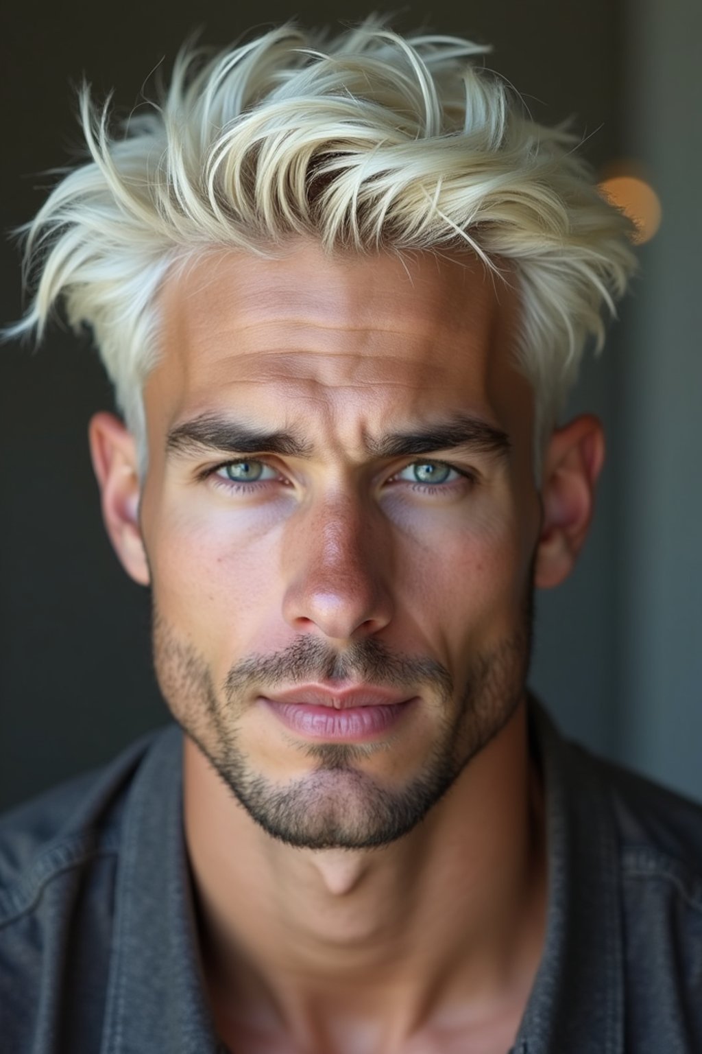 man with platinum blonde hair dyed