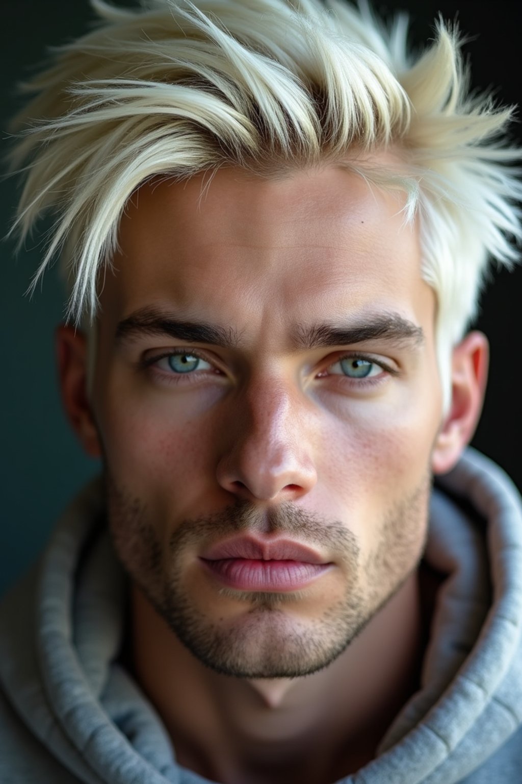 man with platinum blonde hair dyed