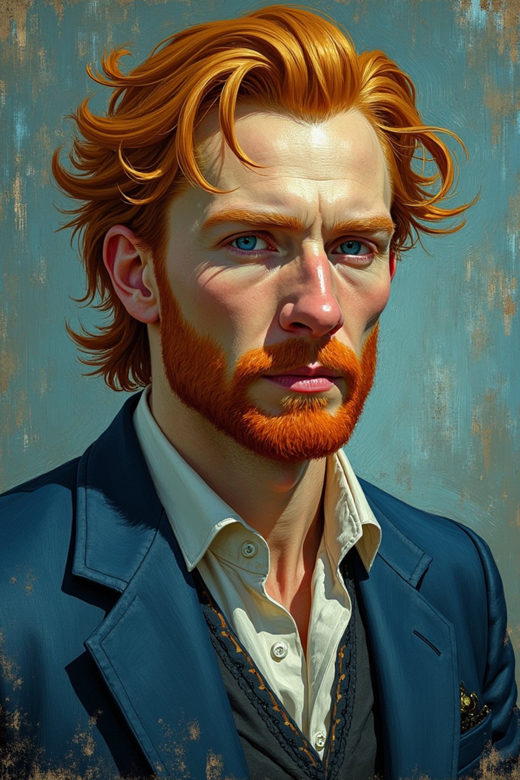 man in style of Van Gogh, elegant, intricate, digital painting, artstation, concept art, smooth, sharp focus, illustration, art by van gogh