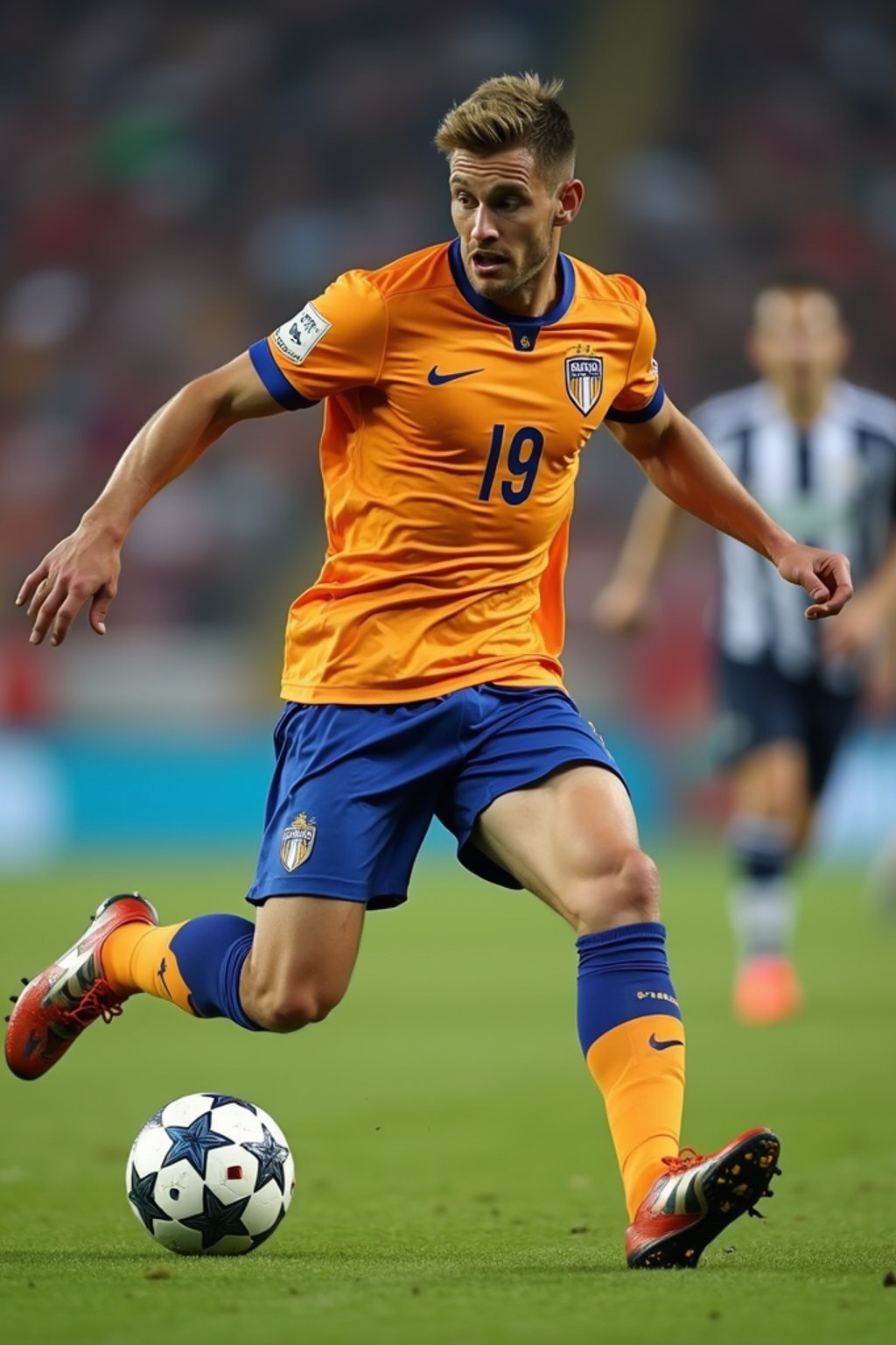 man as Football Player in the FIFA World Cup playing in a Football Match