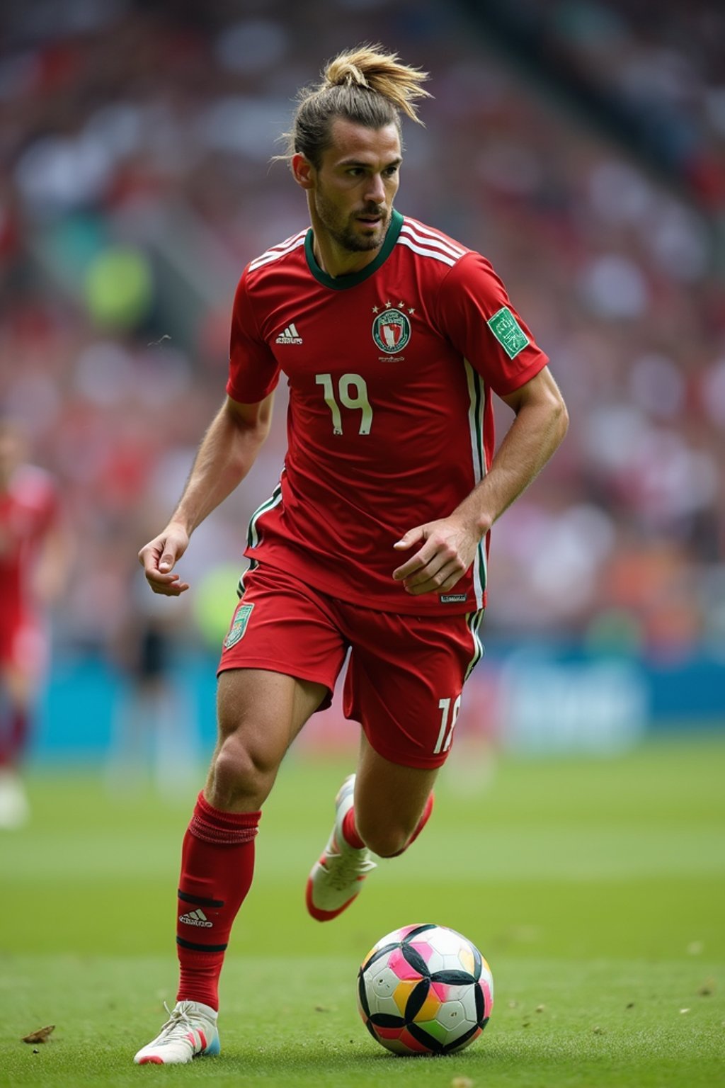 man as Football Player in the FIFA World Cup playing in a Football Match