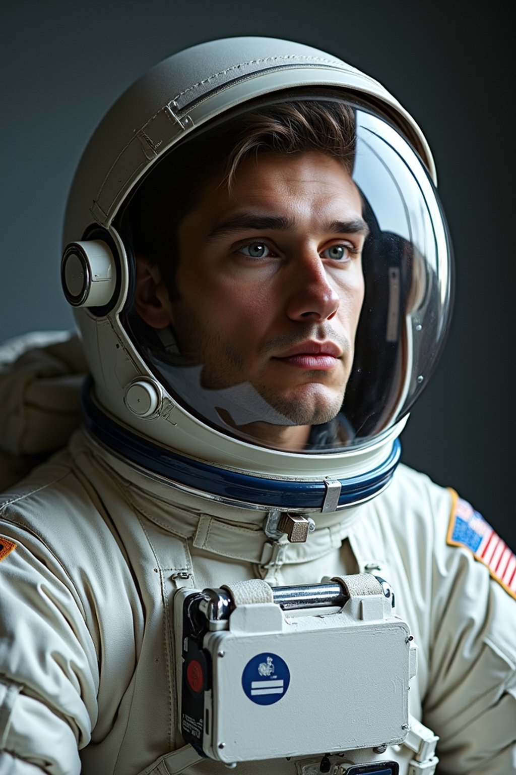 man as NASA Astronaut in space suit