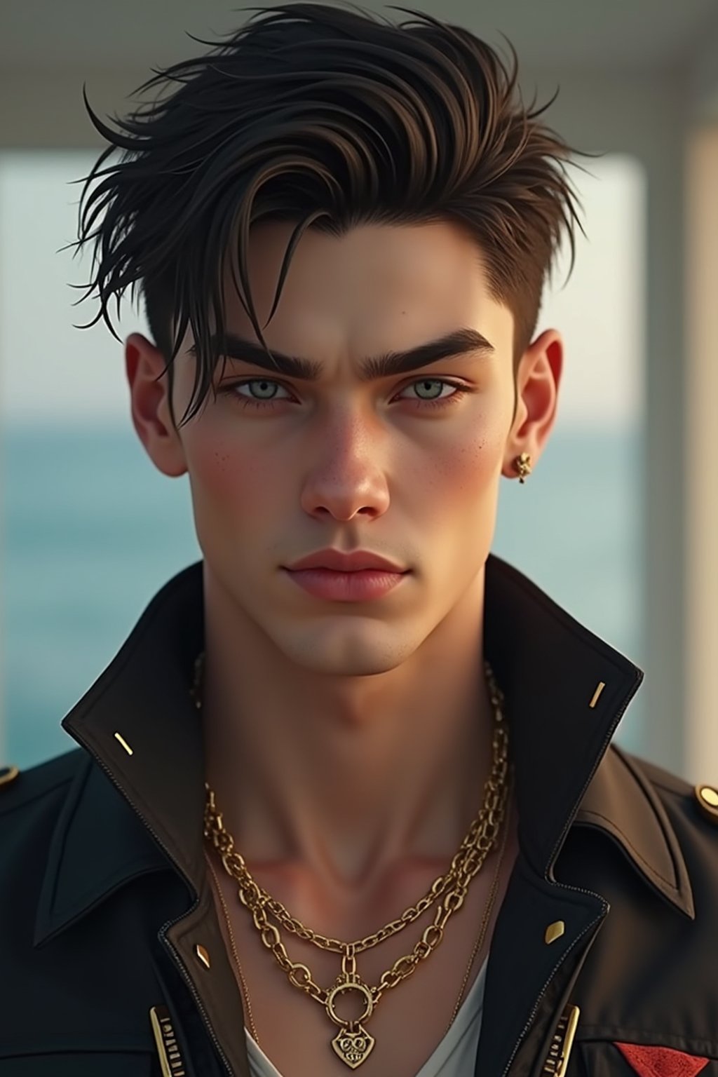 a male man  as a beautiful fashion charming dreamlike man with lv jewelry, character art, art by artgerm lau and wlop and and ilya kuvshinov and john singer sargent, hyperdetailed, 8 k realistic, symmetrical, frostbite 3 engine, cryengine, dof, trending on artstation, digital art