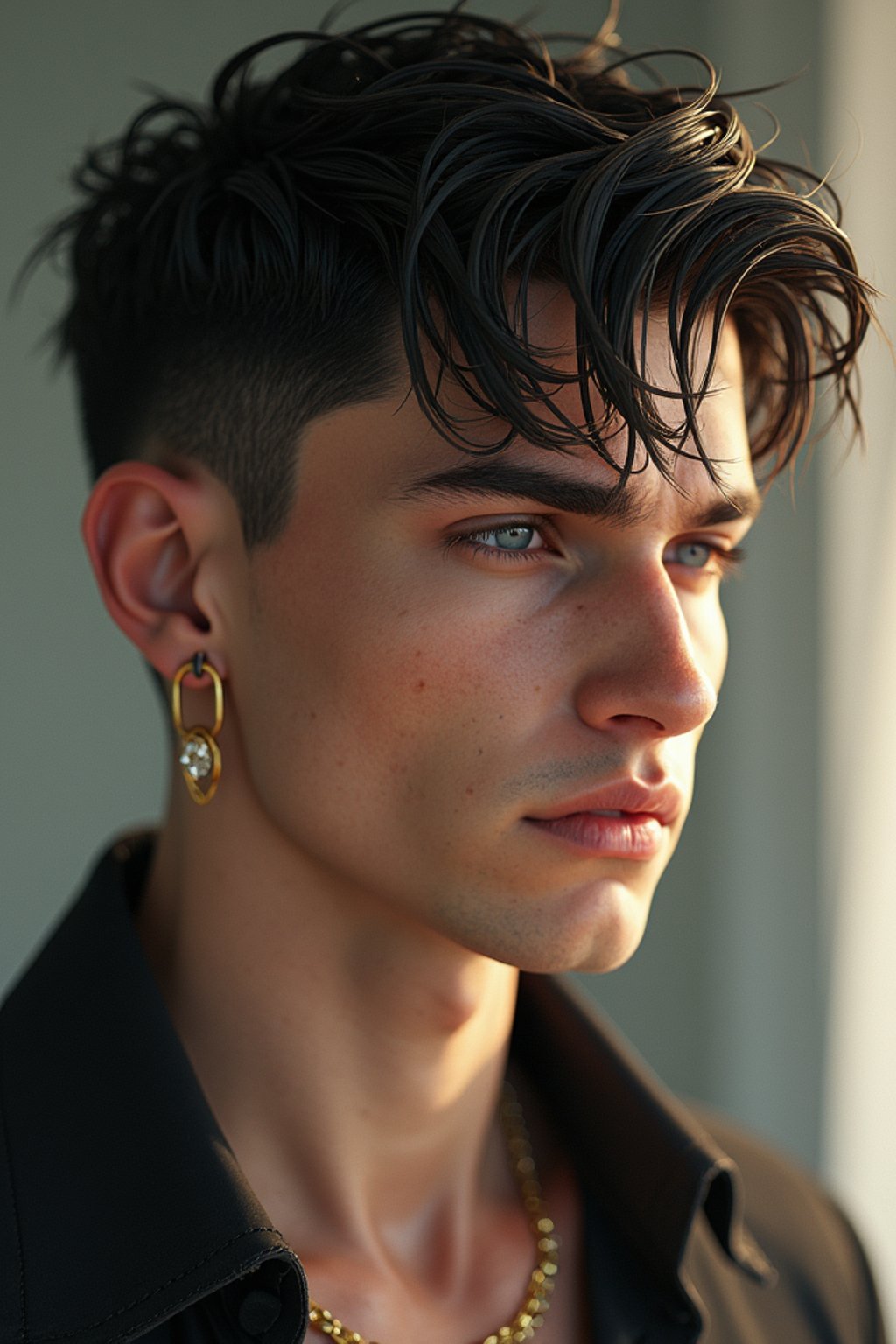 a male man  as a beautiful fashion charming dreamlike man with lv jewelry, character art, art by artgerm lau and wlop and and ilya kuvshinov and john singer sargent, hyperdetailed, 8 k realistic, symmetrical, frostbite 3 engine, cryengine, dof, trending on artstation, digital art