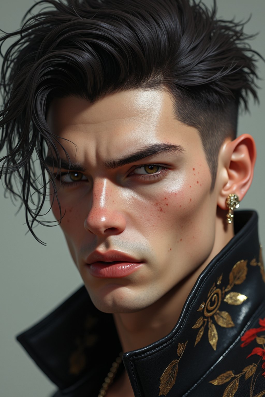 a male man  as a beautiful fashion charming dreamlike man with lv jewelry, character art, art by artgerm lau and wlop and and ilya kuvshinov and john singer sargent, hyperdetailed, 8 k realistic, symmetrical, frostbite 3 engine, cryengine, dof, trending on artstation, digital art