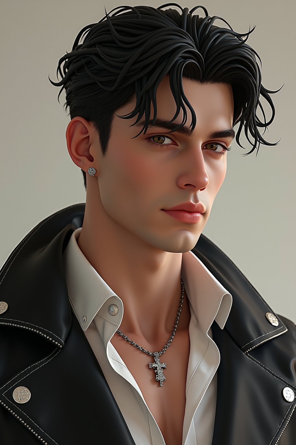 a male man  as a beautiful fashion charming dreamlike man with lv jewelry, character art, art by artgerm lau and wlop and and ilya kuvshinov and john singer sargent, hyperdetailed, 8 k realistic, symmetrical, frostbite 3 engine, cryengine, dof, trending on artstation, digital art