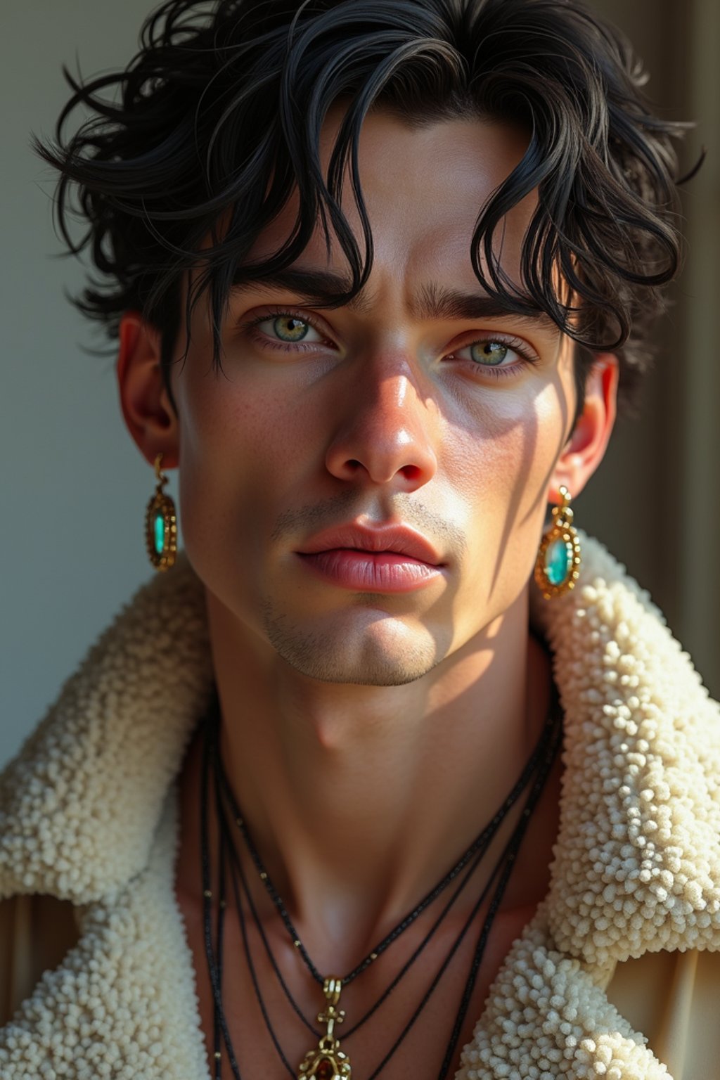 a beautiful fashion charming dreamlike man with lv jewelry, character art, art by artgerm lau and wlop and and ilya kuvshinov and john singer sargent, hyperdetailed, 8 k realistic, symmetrical, frostbite 3 engine, cryengine, dof, trending on artstation, digital art