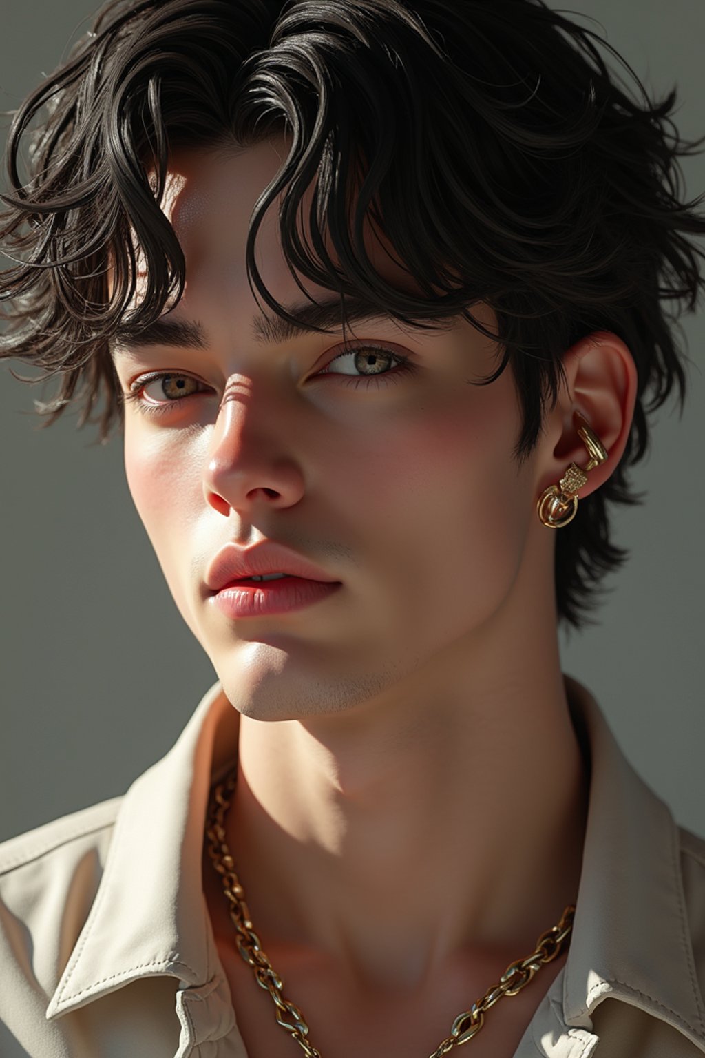 a beautiful fashion charming dreamlike man with lv jewelry, character art, art by artgerm lau and wlop and and ilya kuvshinov and john singer sargent, hyperdetailed, 8 k realistic, symmetrical, frostbite 3 engine, cryengine, dof, trending on artstation, digital art