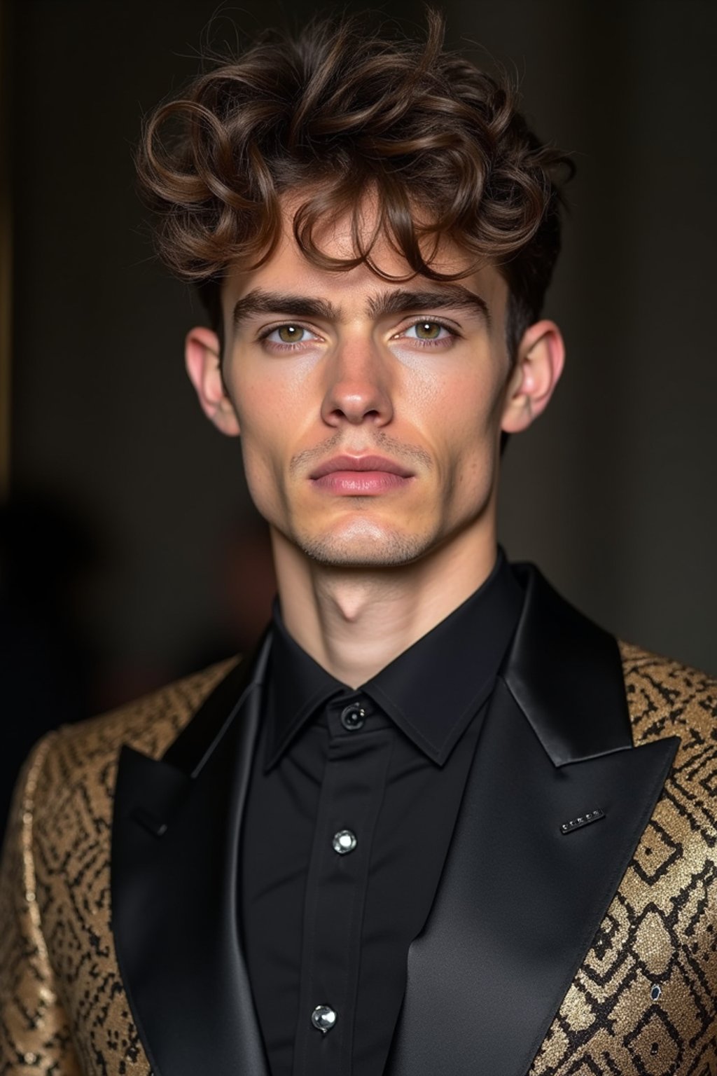 face of man fashion man in fashion show clothes, official balmain editorial