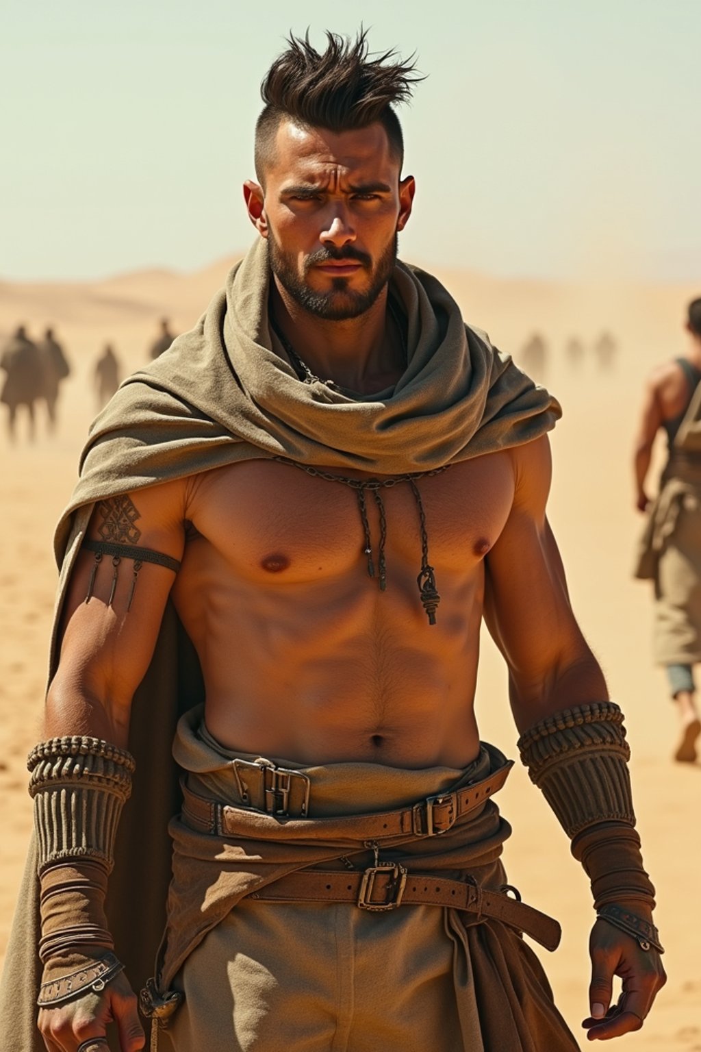 man in style of mad max warrior in desert _ unreal _ 5 _ daz. _ rpg _ shot _ extremely _ detailed _ artgerm _ greg _ rutkowski _ greg