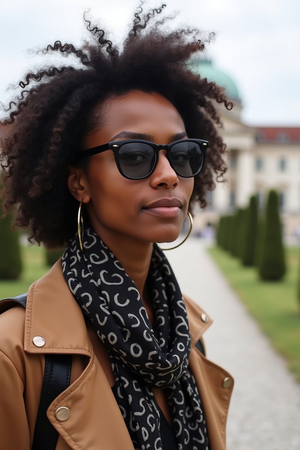 woman as digital nomad in Vienna with the Schönbrunn Palace in the background