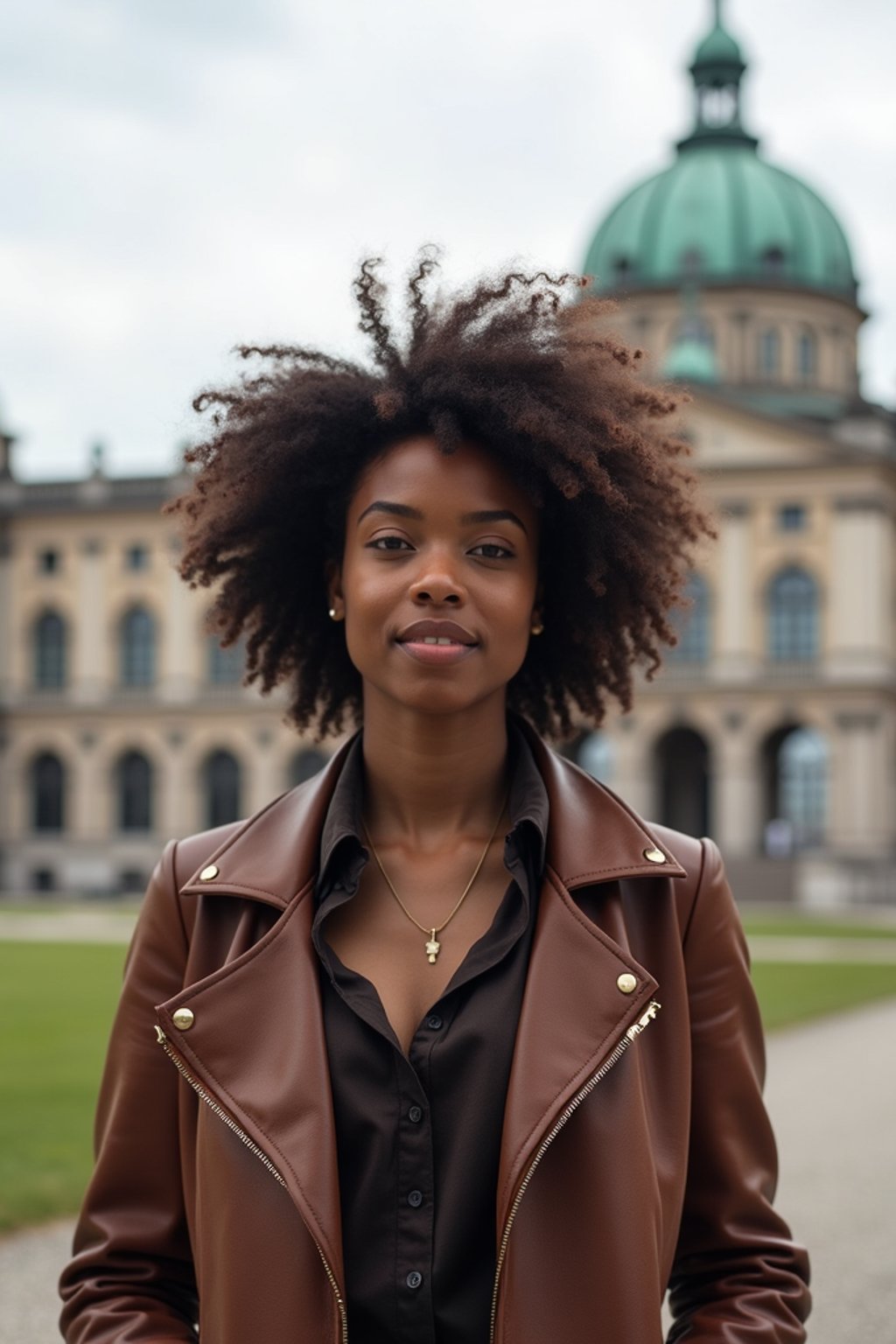 woman as digital nomad in Vienna with the Schönbrunn Palace in the background