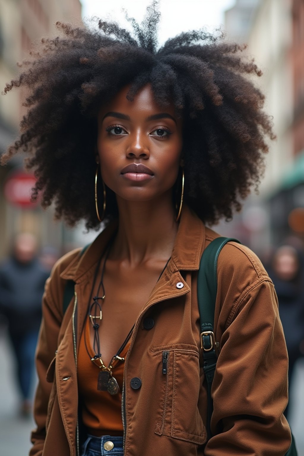 woman as digital nomad in London in Soho background