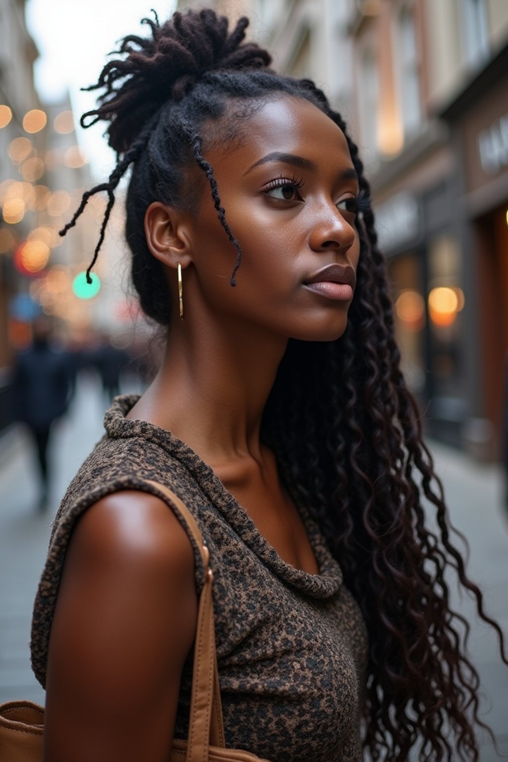 woman as digital nomad in London in Soho background