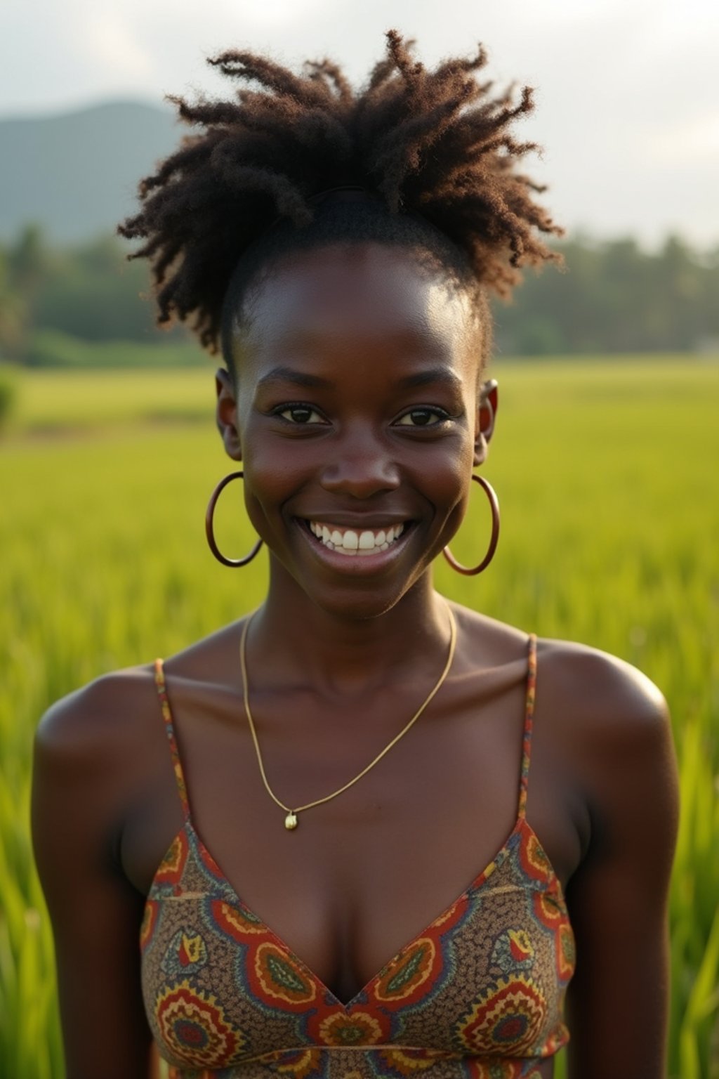 woman as digital nomad in Canggu, Bali near rice fields