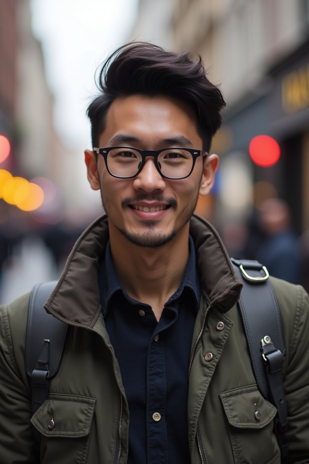 man as digital nomad in London in Soho background