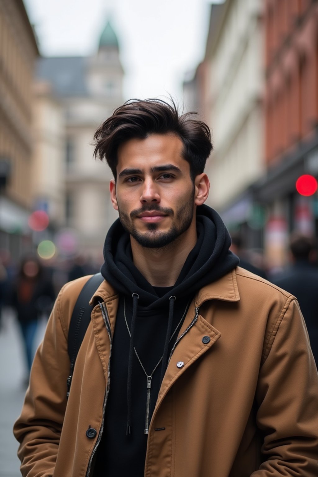 man as digital nomad in London in Soho background