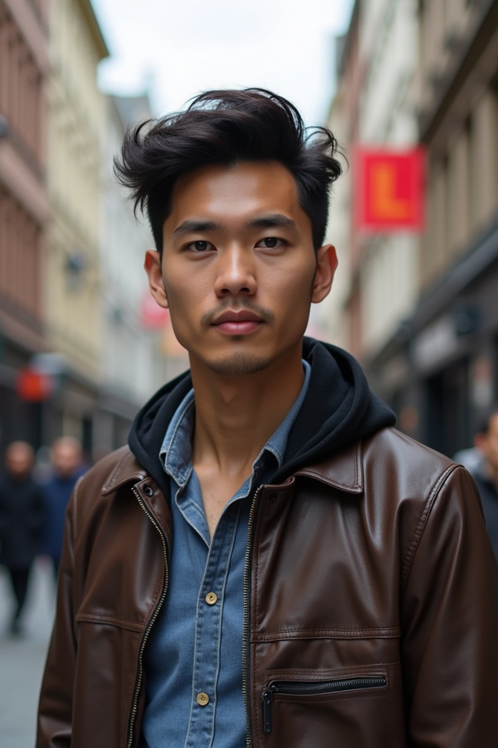 man as digital nomad in London in Soho background