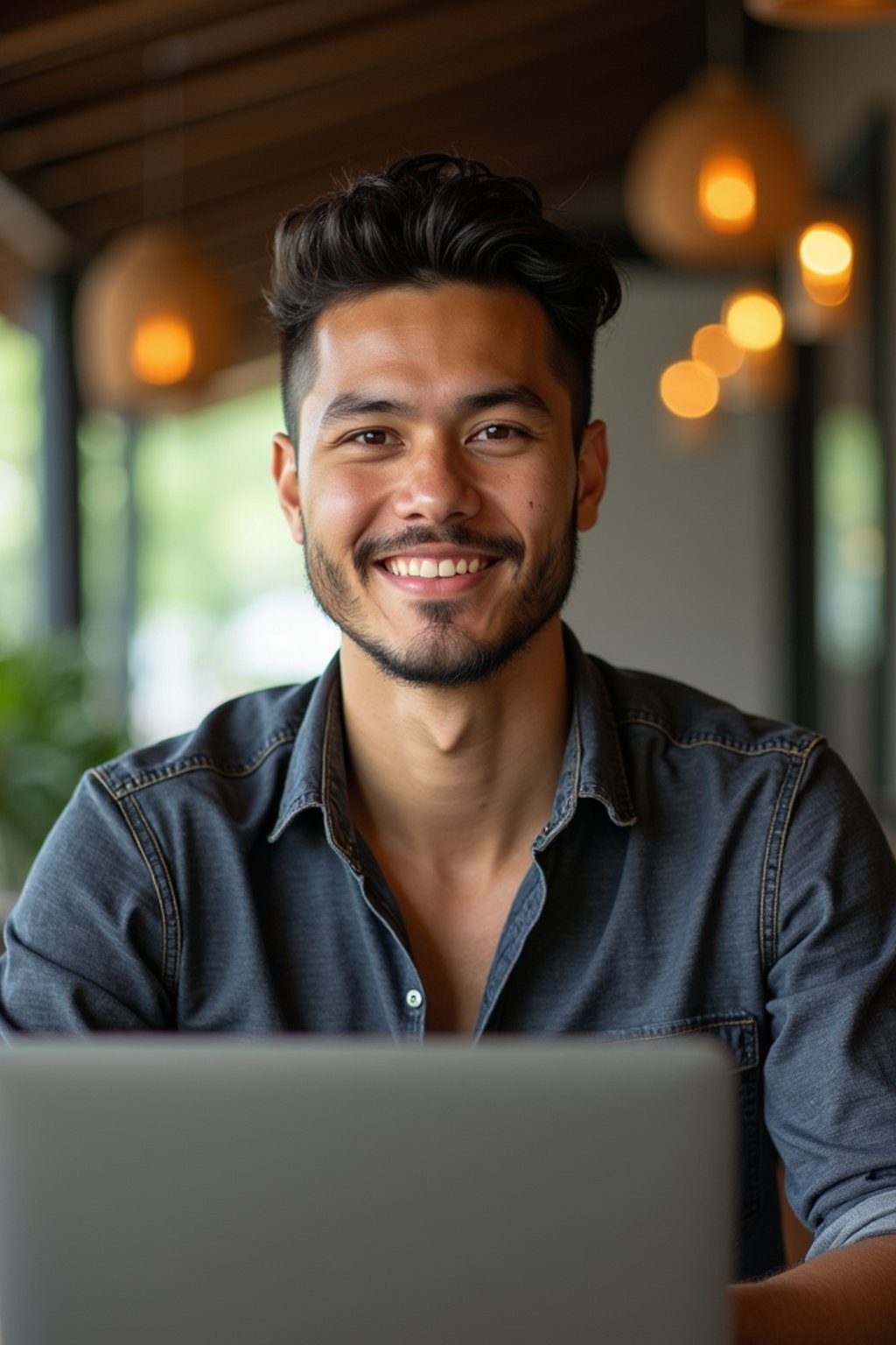 man as digital nomad in Chiang Mai in front of coworking