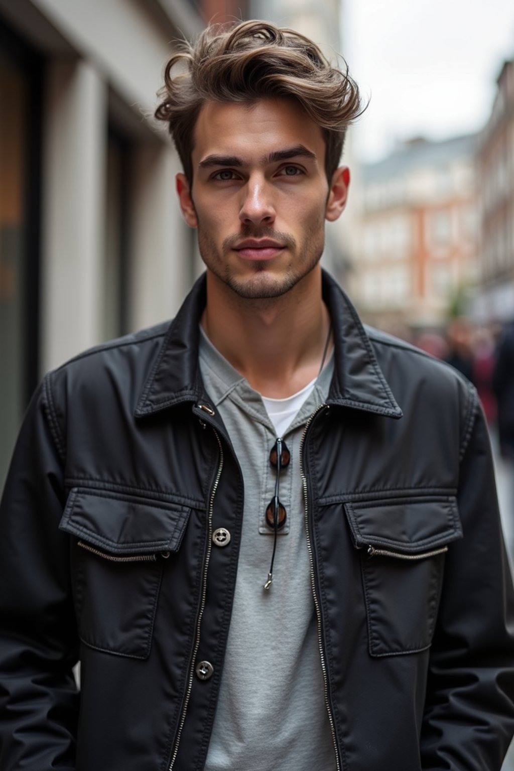 man as digital nomad in London in Soho background