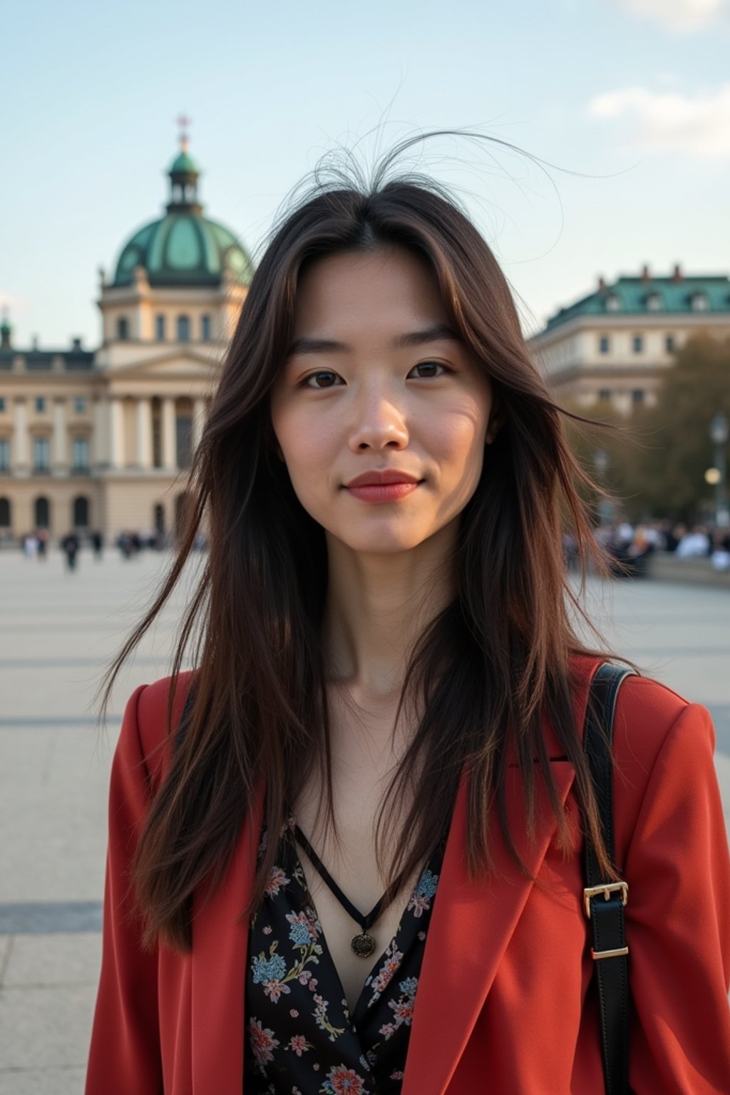 woman as digital nomad in Vienna with the Schönbrunn Palace in the background