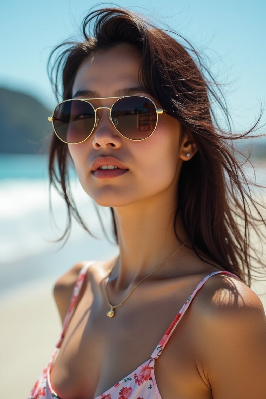 woman as digital nomad in Rio de Janeiro at Ipanema Beach