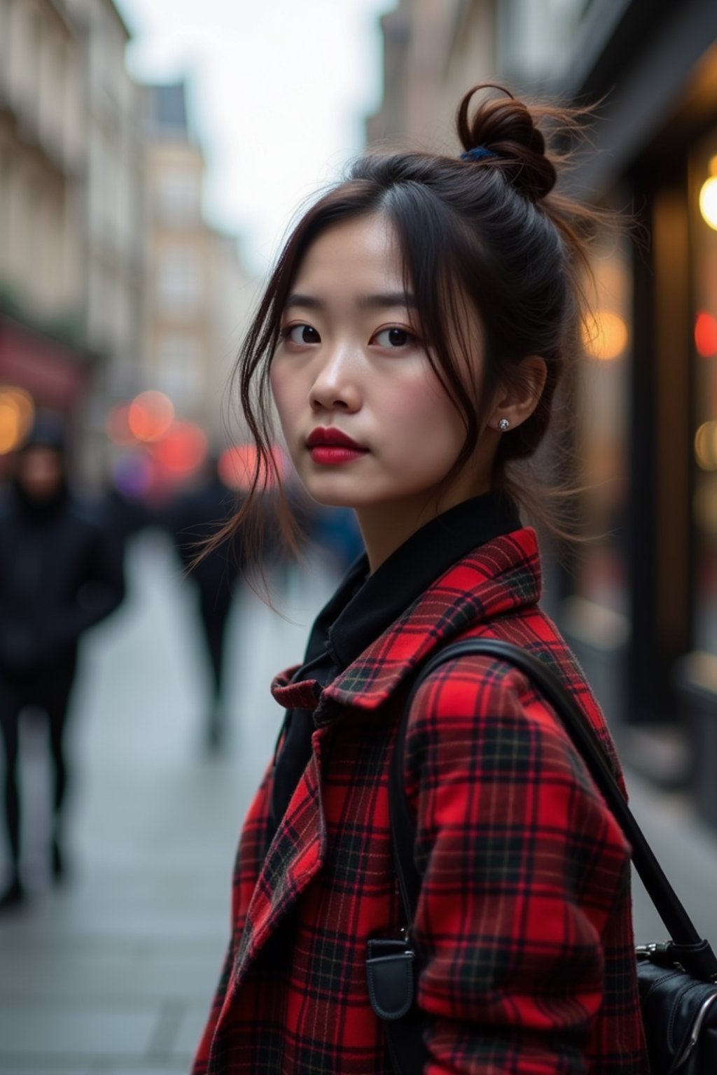 woman as digital nomad in London in Soho background