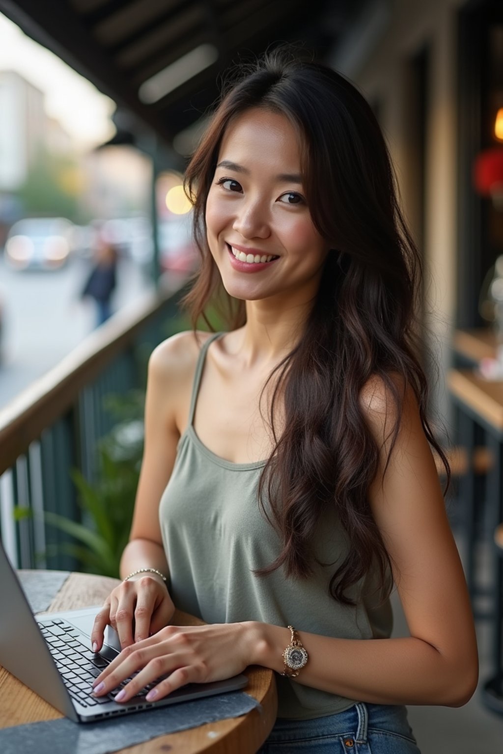 woman as digital nomad in Bangkok in Ekkamai district