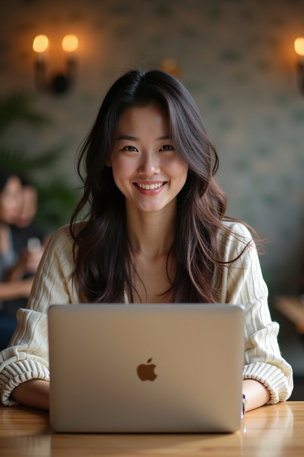 woman as digital nomad in Chiang Mai in front of coworking