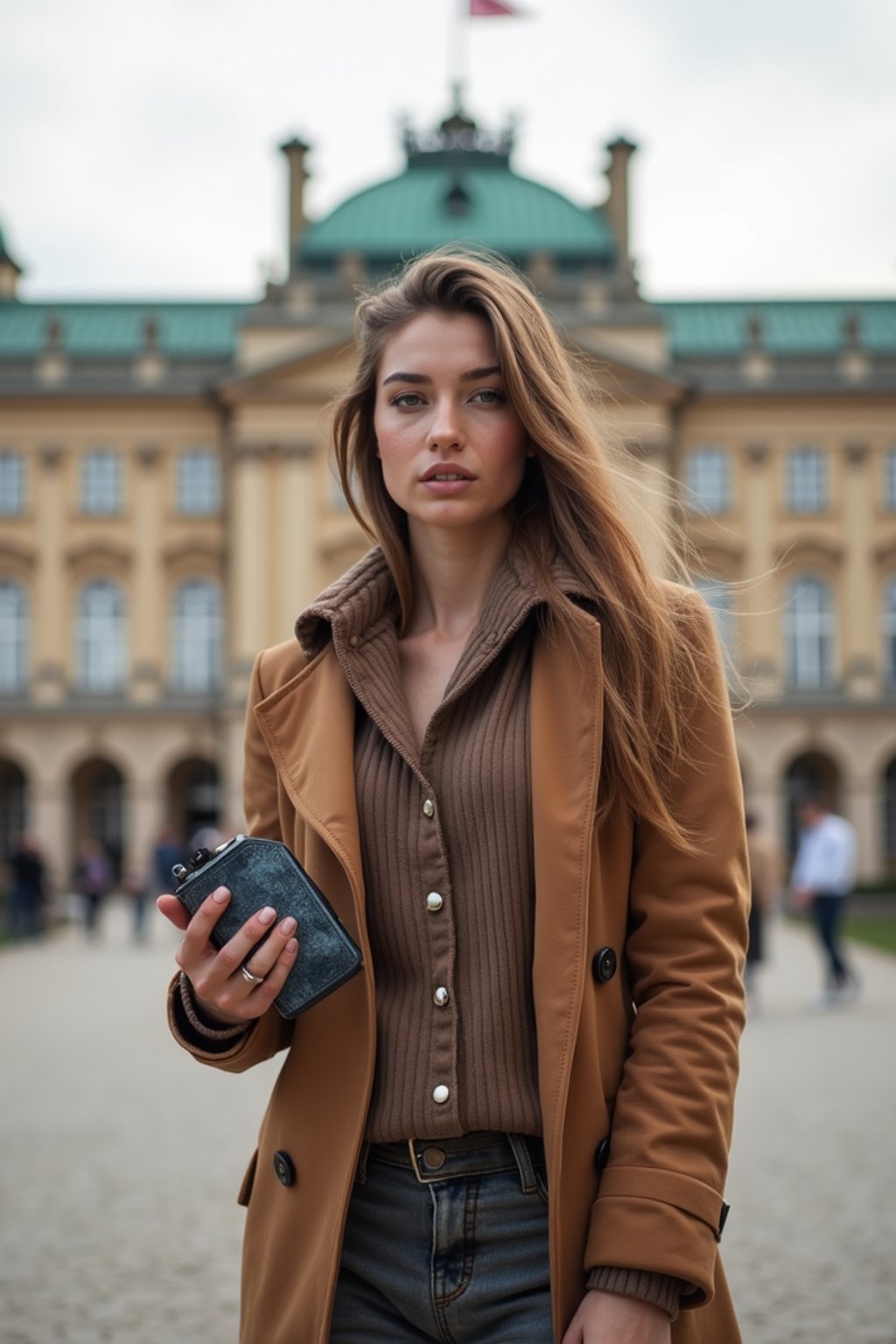 woman as digital nomad in Vienna with the Schönbrunn Palace in the background