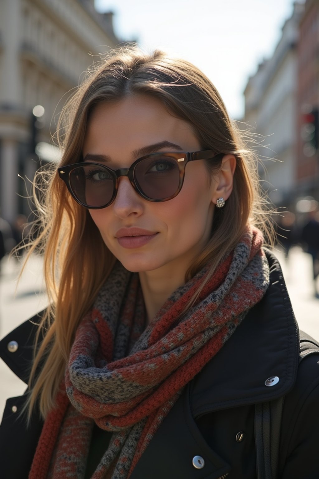 woman as digital nomad in London in Soho background