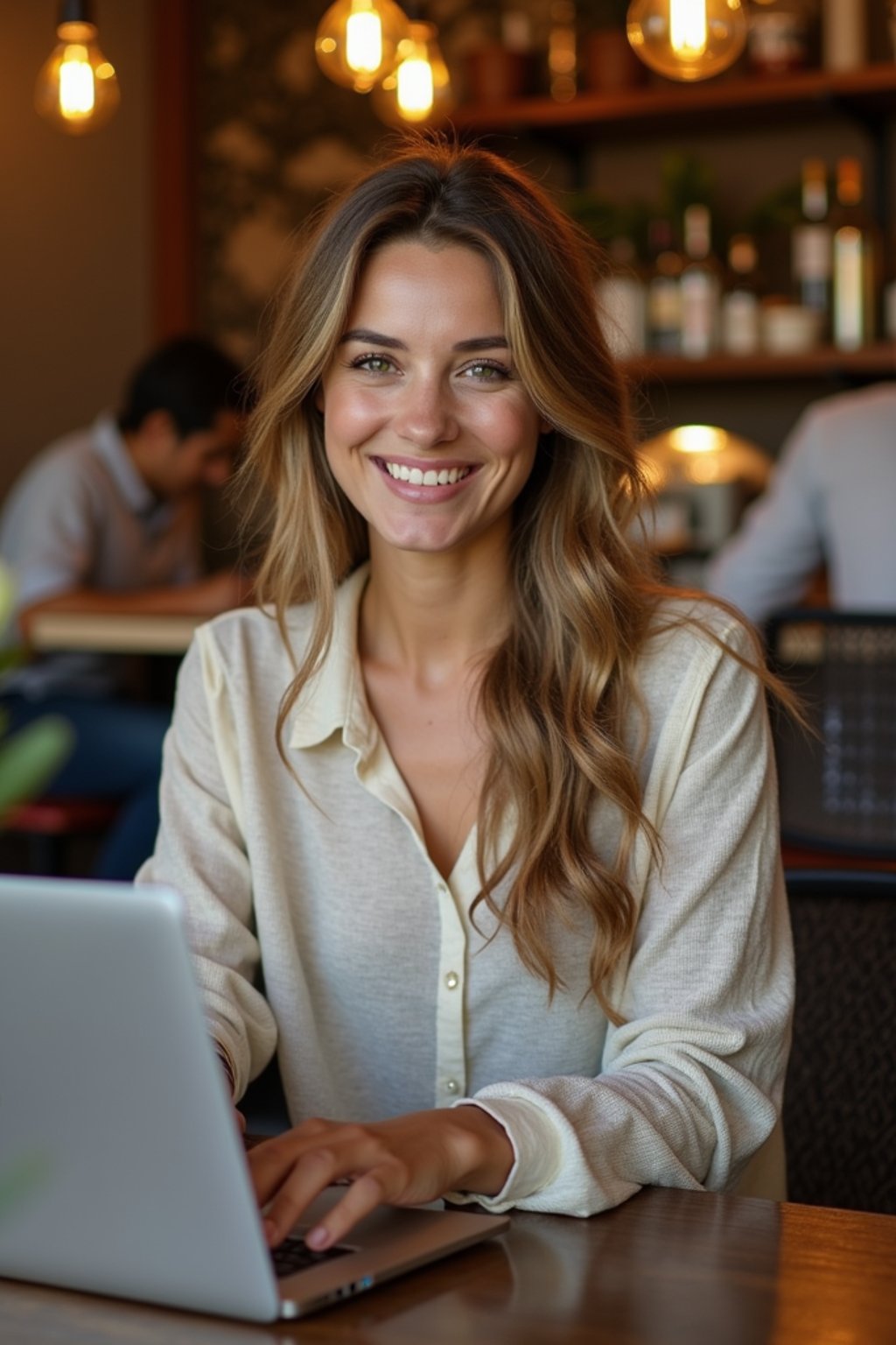 woman as digital nomad in Chiang Mai in front of coworking