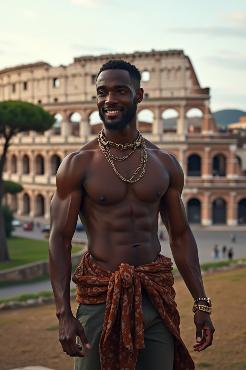 man as digital nomad in Rome with the Colosseum in the background