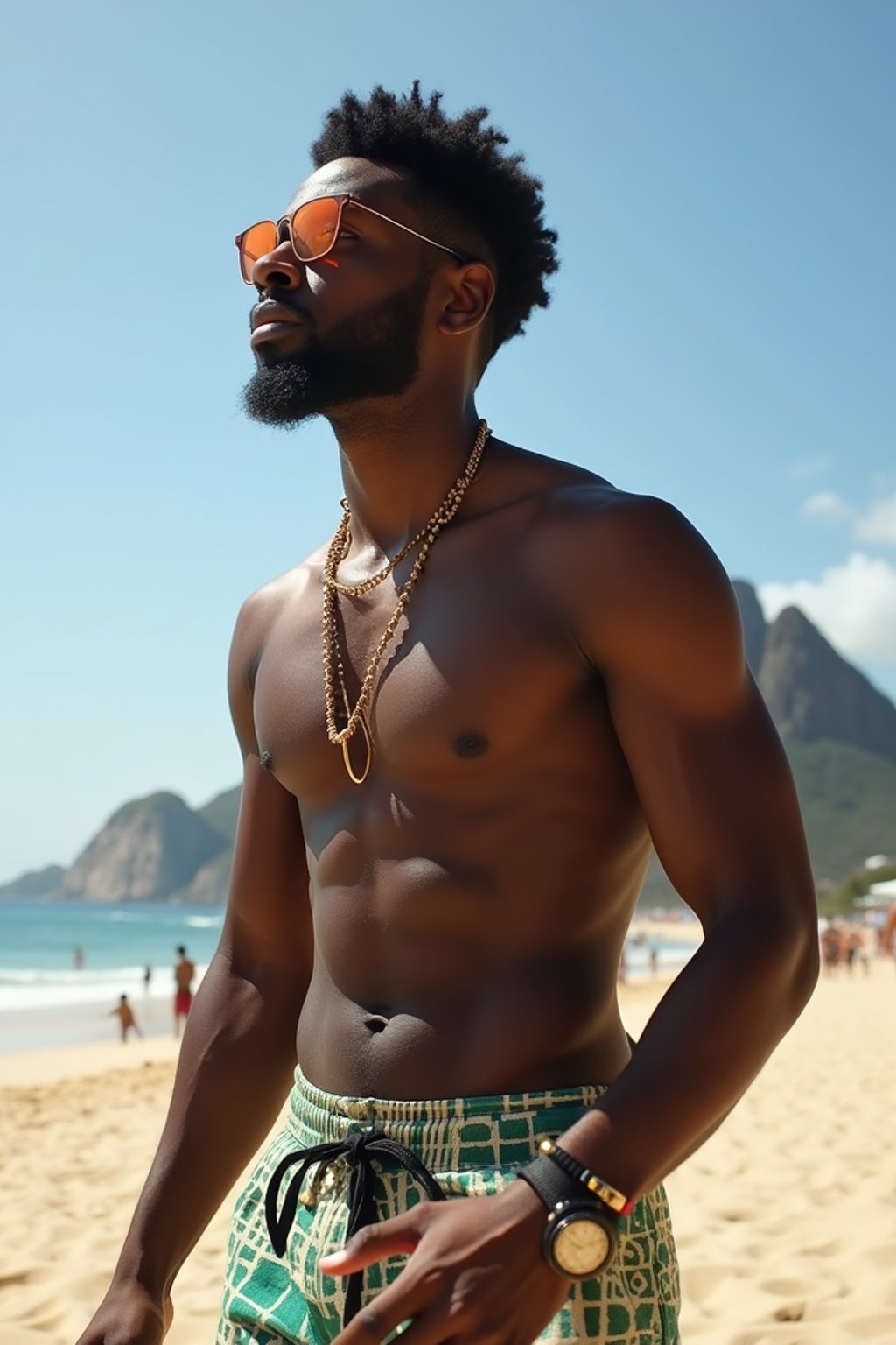 man as digital nomad in Rio de Janeiro at Ipanema Beach