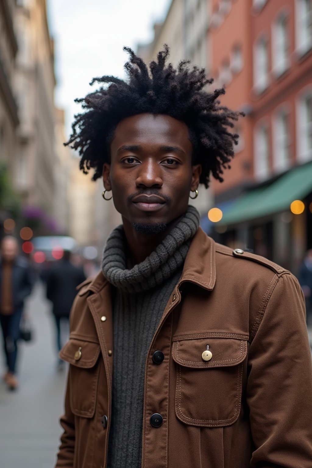 man as digital nomad in London in Soho background