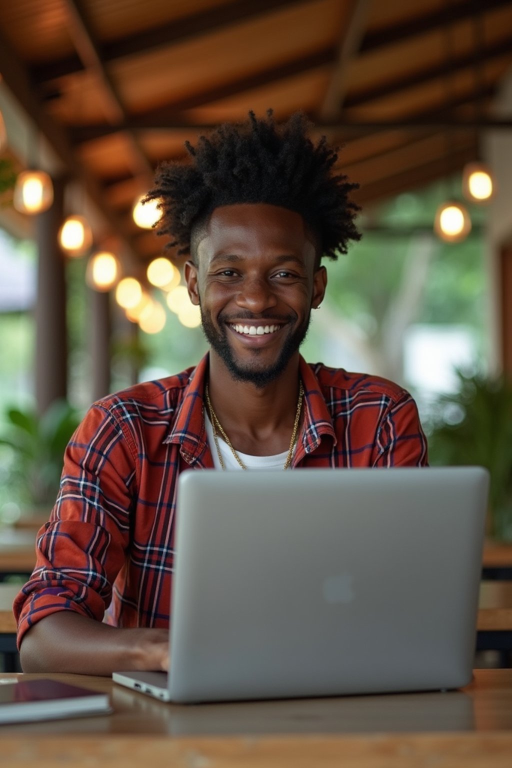 man as digital nomad in Chiang Mai in front of coworking