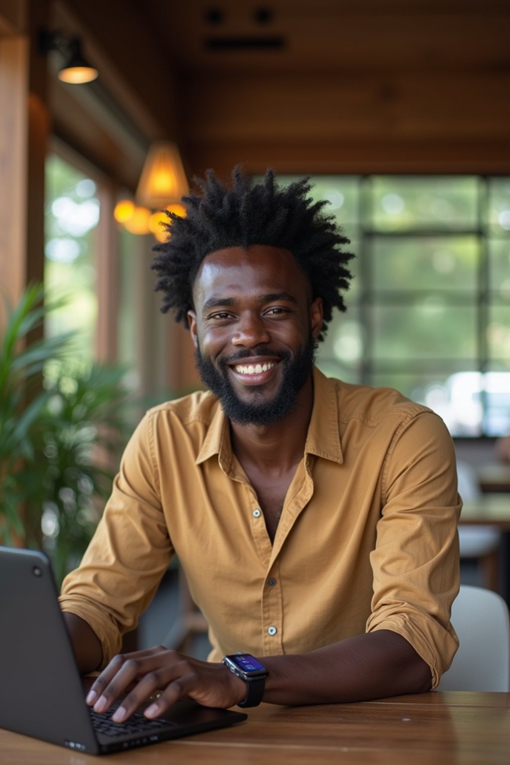 man as digital nomad in Chiang Mai in front of coworking