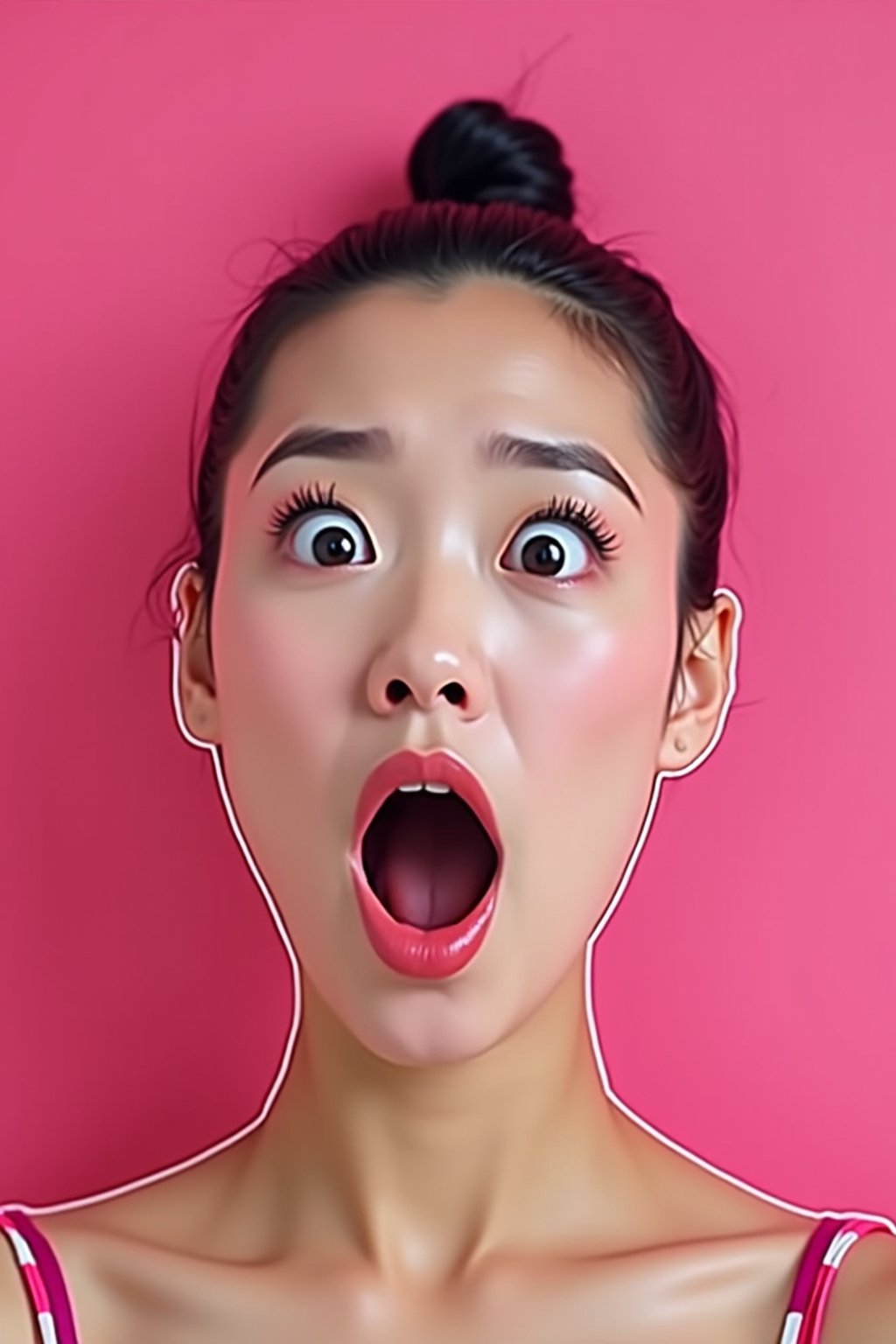 the image is a vibrant and colorful thumbnail, typically used for a youtube video. it features the exaggerated face of one woman expressing shock and humor, emphasizing the crazy theme of the video. their face is outlined with a white stroke to make it stand out against the pink background. this type of design is commonly used to attract viewers on social media platforms by promising entertaining and possibly awkward content.