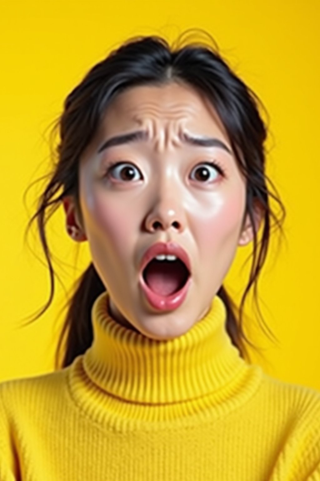 the image is a vibrant and colorful thumbnail, typically used for a youtube video. it features the exaggerated face of one woman expressing shock and humor, emphasizing the crazy theme of the video. their face is outlined with a white stroke to make it stand out against the yellow background. this type of design is commonly used to attract viewers on social media platforms by promising entertaining and possibly awkward content.