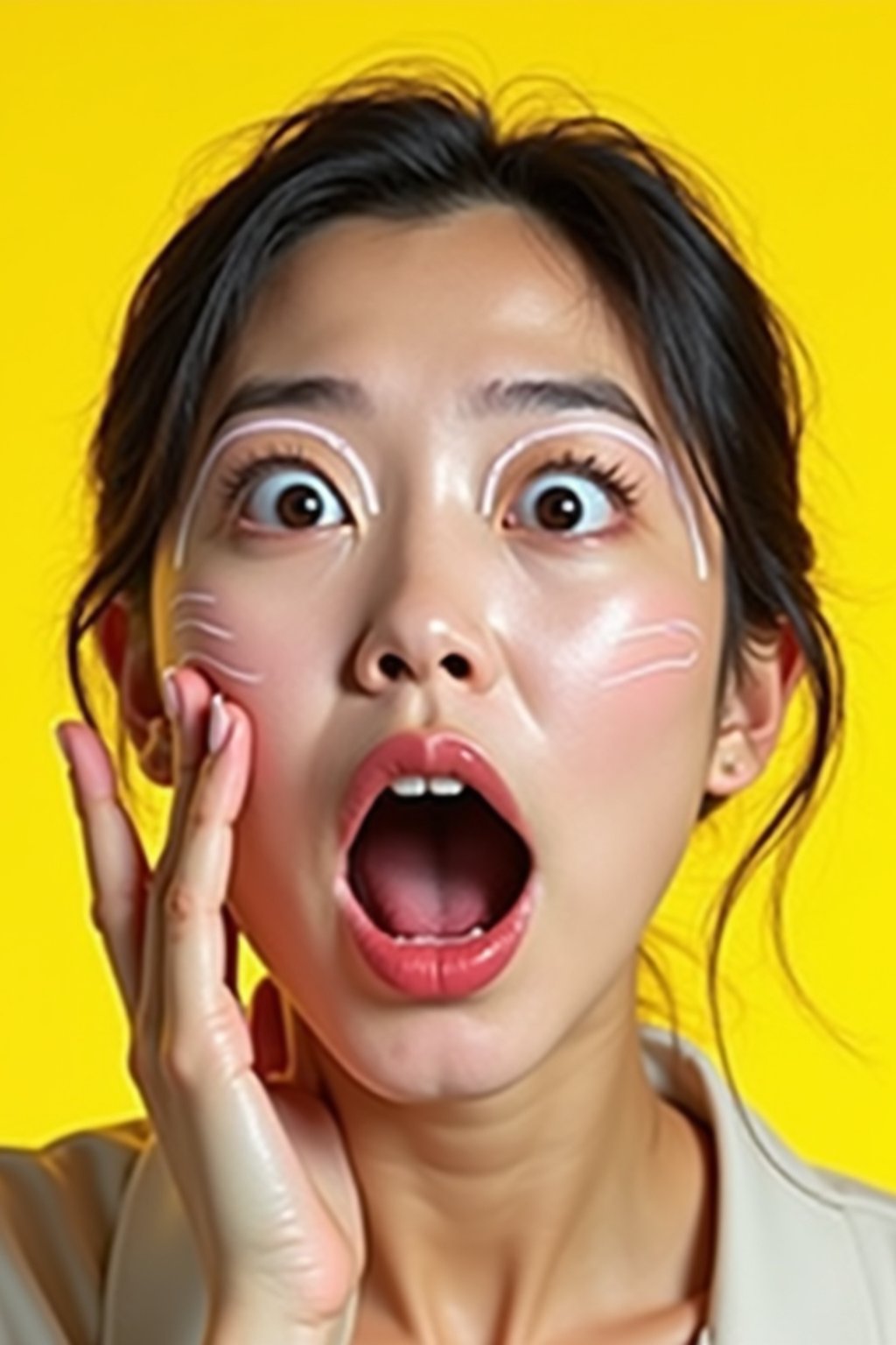 the image is a vibrant and colorful thumbnail, typically used for a youtube video. it features the exaggerated face of one woman expressing shock and humor, emphasizing the crazy theme of the video. their face is outlined with a white stroke to make it stand out against the yellow background. this type of design is commonly used to attract viewers on social media platforms by promising entertaining and possibly awkward content.