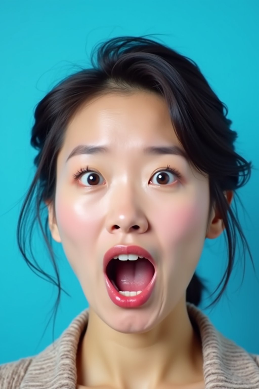 the image is a vibrant and colorful thumbnail, typically used for a youtube video. it features the exaggerated face of one woman expressing shock and humor, emphasizing the crazy theme of the video. their face is outlined with a white stroke to make it stand out against the blue background. this type of design is commonly used to attract viewers on social media platforms by promising entertaining and possibly awkward content.