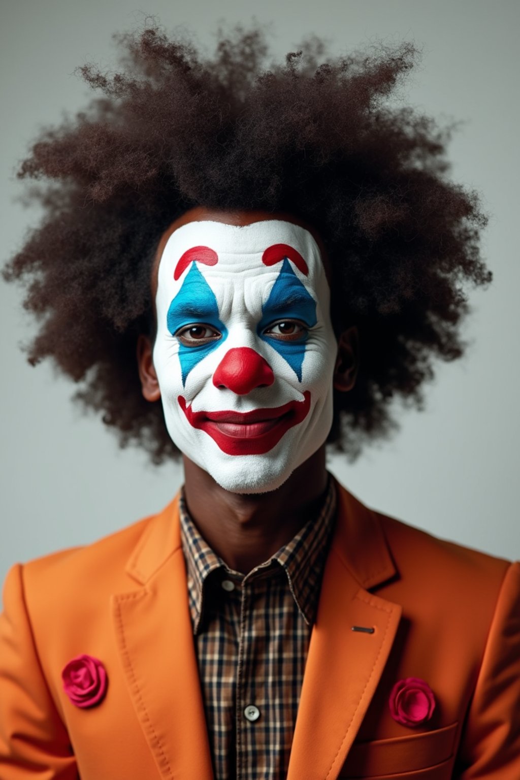 man as Clown with Clown Makeup, blank background