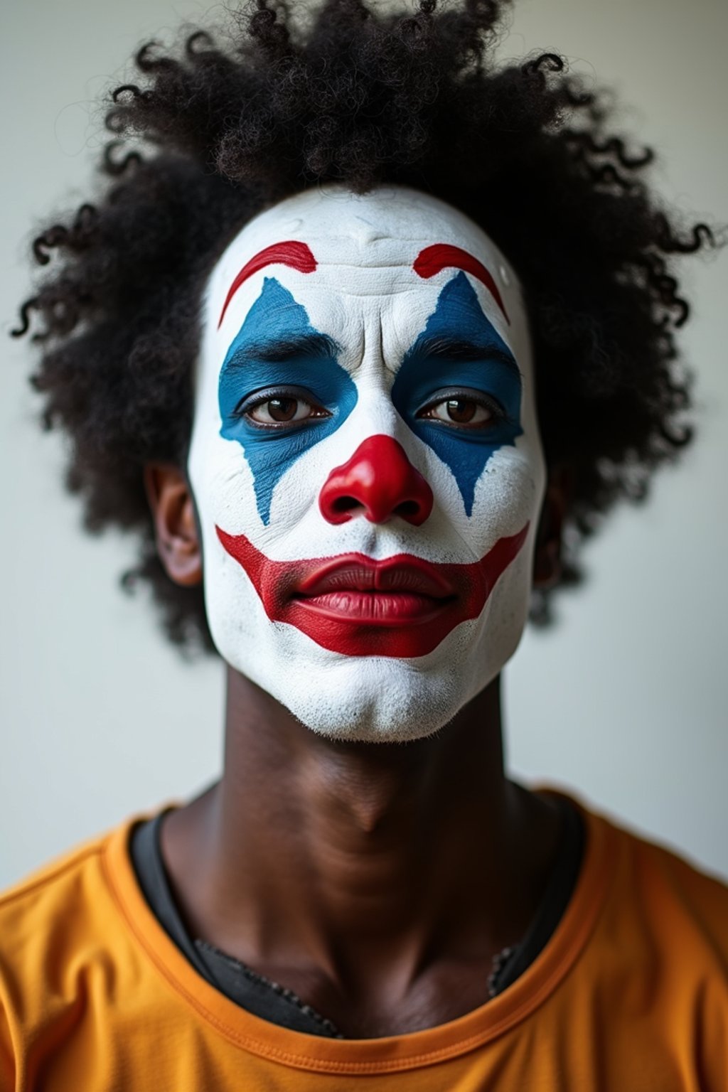 man as Clown with Clown Makeup, blank background