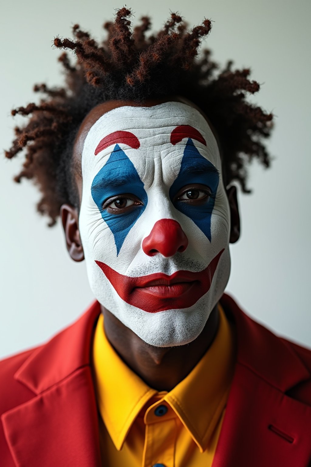 man as Clown with Clown Makeup, blank background