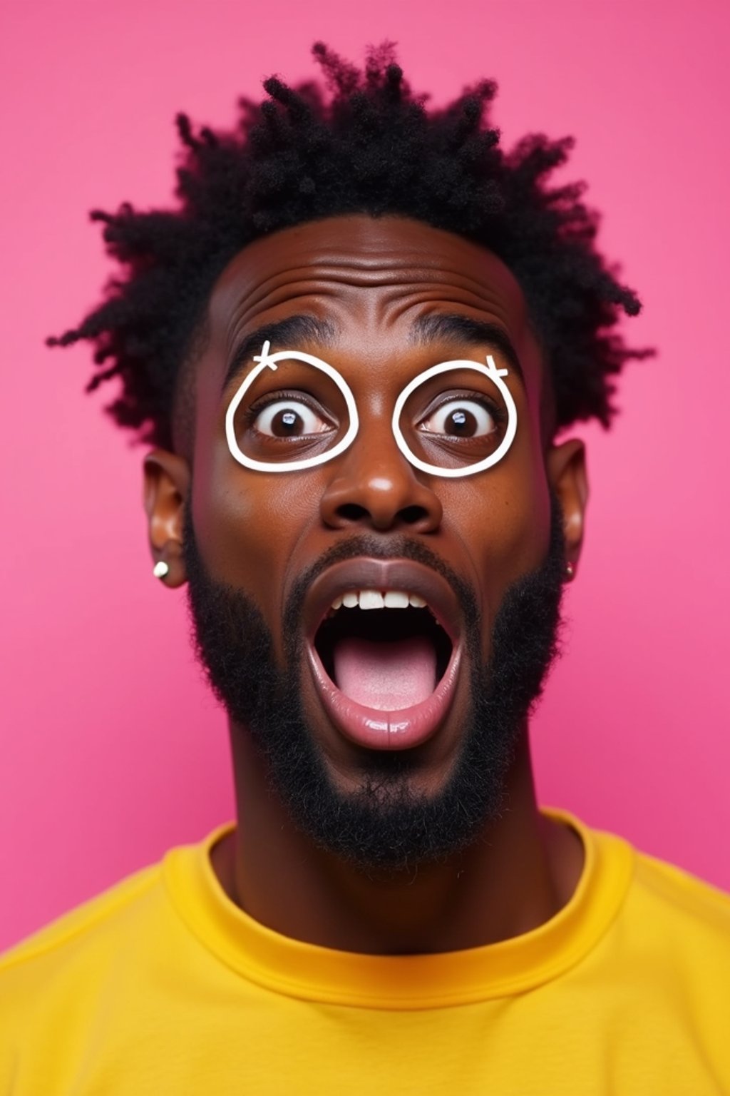 the image is a vibrant and colorful thumbnail, typically used for a youtube video. it features the exaggerated face of one man expressing shock and humor, emphasizing the crazy theme of the video. their face is outlined with a white stroke to make it stand out against the pink background. this type of design is commonly used to attract viewers on social media platforms by promising entertaining and possibly awkward content.