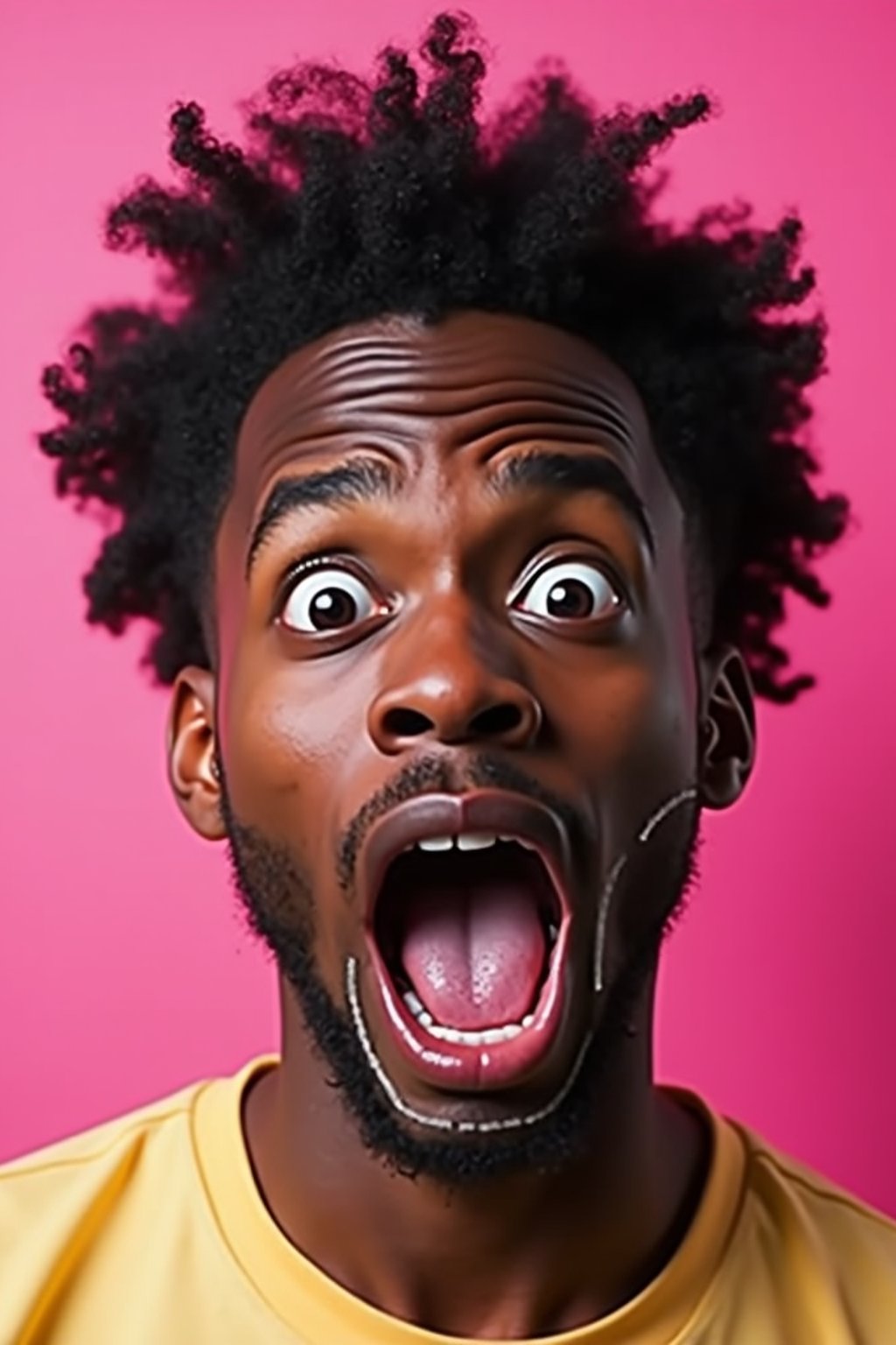 the image is a vibrant and colorful thumbnail, typically used for a youtube video. it features the exaggerated face of one man expressing shock and humor, emphasizing the crazy theme of the video. their face is outlined with a white stroke to make it stand out against the pink background. this type of design is commonly used to attract viewers on social media platforms by promising entertaining and possibly awkward content.