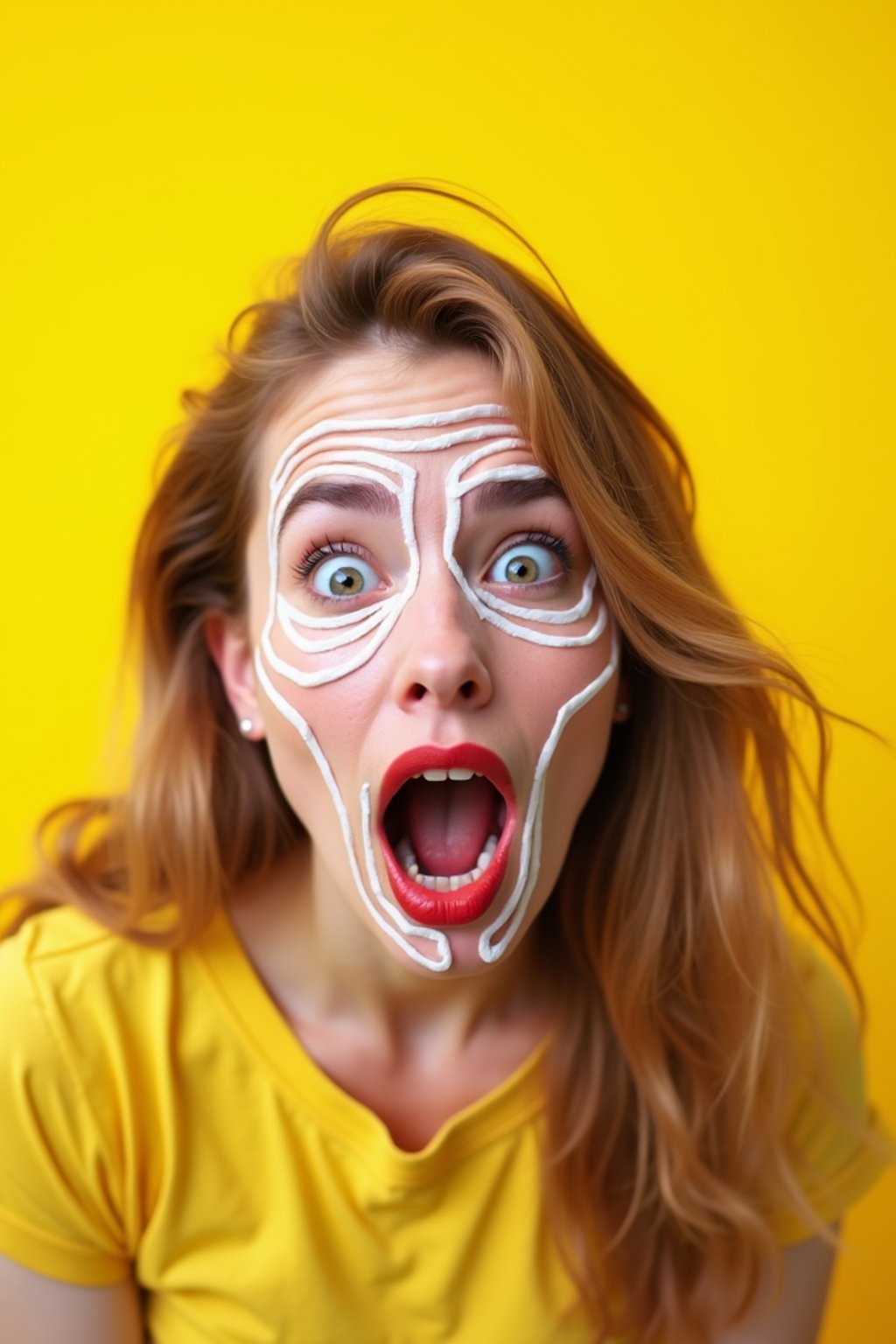 the image is a vibrant and colorful thumbnail, typically used for a youtube video. it features the exaggerated face of one woman expressing shock and humor, emphasizing the crazy theme of the video. their face is outlined with a white stroke to make it stand out against the yellow background. this type of design is commonly used to attract viewers on social media platforms by promising entertaining and possibly awkward content.